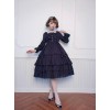 Bowknot High Waist Pure Color Classic Lolita Half Sleeve Dress