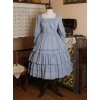 Bowknot High Waist Pure Color Classic Lolita Half Sleeve Dress