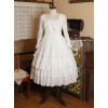 Bowknot High Waist Pure Color Classic Lolita Half Sleeve Dress