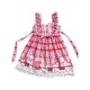 Plaid Strawberry Picnic Rabbit Series Sweet Lolita Sling Dress