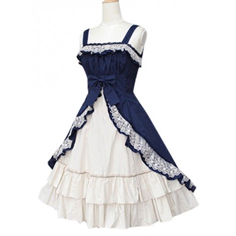 Short Sleeve Satin Yarn Classic Lolita Dress