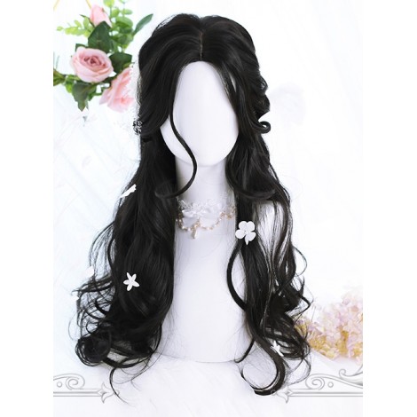 Natural Black Daily Long Curly Hair Lolita Wigs