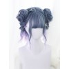 Blue Purple Pink Gradient Short Curly Hair Lolita Wig