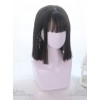 Air-bangs Medium Long Straight Hair Lolita Wigs