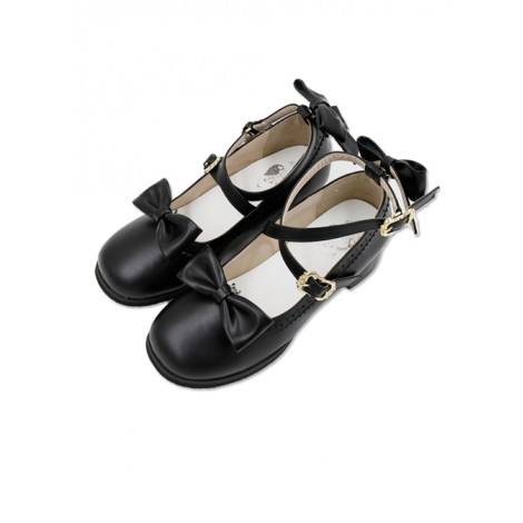 Nocturne Series Round-toe Shallow-mouthed Elegant Classic Lolita Low Heel Shoes