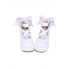 Round-toe Shallow Mouth Bowknot Cute Lolita Middle Heels Shoes