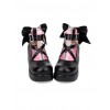 Round-toe Shallow Mouth Bowknot Cute Lolita Middle Heels Shoes