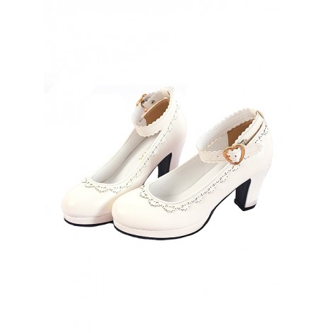 Pure White Or Black Round-Toe Elegant Classic Lolita Shoes