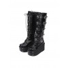 Black Punk Crucifix Adornment Lolita Super High Platform Boots