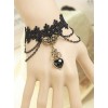 Vampire Black Lace And Heart Pendant Lolita Bracelet