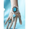 White Lace Blue Crystal Girls Lolita Bracelet And Ring Set