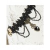 Vampire Black Lace And Heart Pendant Lolita Bracelet