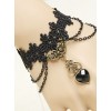 Vampire Black Lace And Heart Pendant Lolita Bracelet