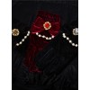 Elegant Velvet Bowknot Bead Chain Gothic Lolita Gloves