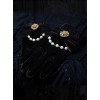 Elegant Velvet Bowknot Bead Chain Gothic Lolita Gloves