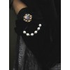 Elegant Velvet Bowknot Bead Chain Gothic Lolita Gloves