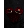 Elegant Velvet Bowknot Bead Chain Gothic Lolita Gloves