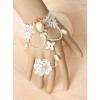 White Lace Palace Pearl Bride Lolita Wrist Strap And Finger Ring