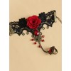 Rose Crystal Black Lace Elegant Gothic Lolita Bracelet