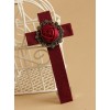 Gothic Wine Red Rose Cross Vampire Lolita Hairpin