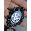 Steampunk Black Mechanical Gear Wheel Pendant Lolita Earrings