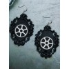 Steampunk Black Mechanical Gear Wheel Pendant Lolita Earrings