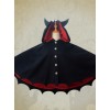 Devils Ears Bat Lolita Autumn Winter Black Woolen Cloak