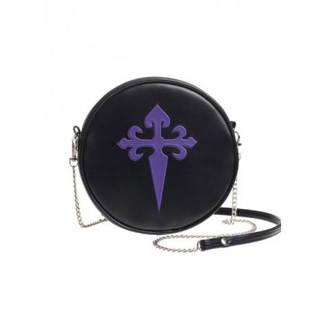 Punk Gothic Retro Purple Cross Black Single Shoulder Bag