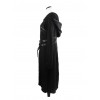 Punk Dark Asymmetric Hem Hooded Long Woolen Coat