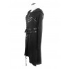 Punk Dark Asymmetric Hem Hooded Long Woolen Coat