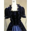 Victorian Ruffles Black And Blue Gothic Lolita Prom Dress