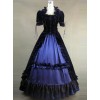 Victorian Ruffles Black And Blue Gothic Lolita Prom Dress