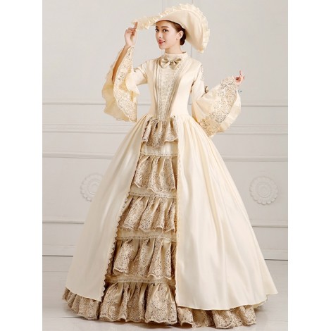 Solemn And Elegant Palace Style Stage Costume Champagne Lolita Prom Dress