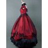 Victorian Retro Wine Red Bowknot Gothic Lolita Prom Long Dress