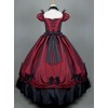 Victorian Retro Wine Red Bowknot Gothic Lolita Prom Long Dress