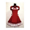 Cute Short Sleeves Red Cotton Lolita Dress