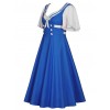 Short Sleeve Bowknot Hit Color School Lolita Dress