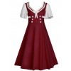 Short Sleeve Bowknot Hit Color School Lolita Dress