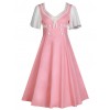 Short Sleeve Bowknot Hit Color School Lolita Dress