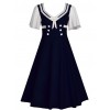 Short Sleeve Bowknot Hit Color School Lolita Dress