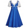 Short Sleeve Bowknot Hit Color School Lolita Dress