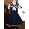 Navy Style Short Sleeve School Lolita Dress Set