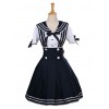 Navy Style Short Sleeve School Lolita Dress Set