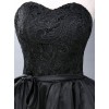 Black Lace Strapless Evening Dress