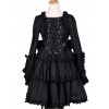 Palace Style Retro Lace Long Sleeve Black Gothic Lolita Dress